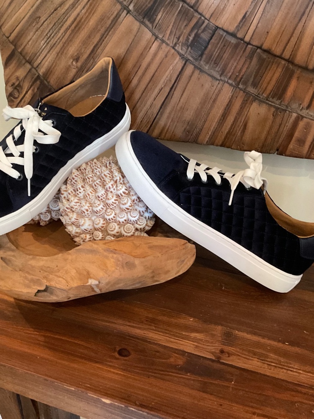 Kate Spade  Women’s  Velvet Fleet Quilted Sneakers , Color Navy, Size 11B